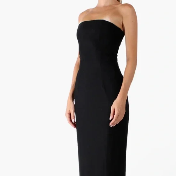 NWT Mother of All Amaya Elegant Black Strapless Maxi Evening Gown Size S - Picture 4 of 7